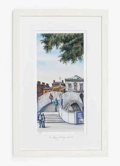 Framed Artwork Print Ha Penny Bridge Large Wall Art Piece Home Decor Irish Gifting